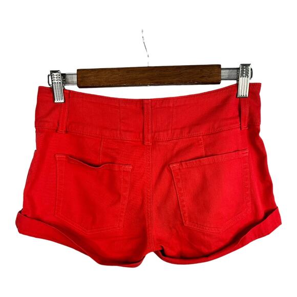 Bella Dahl Womens size 25 High Waist Cuffed Shorts Red - Picture 2 of 8